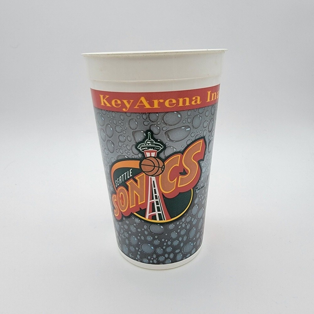 1995-96 Seattle Sonics Inaugural Season 16oz Plastic Cup - Vintage Key Arena